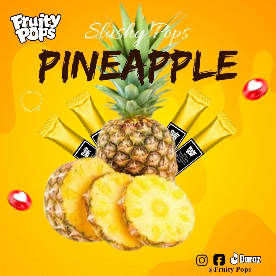 Ice Lollies Pouch Of 12 Lollies Single Flavour " PINEAPPLE " II Fruity Pops II Popsicles II Ice Candy II Freeze Ice Pops II