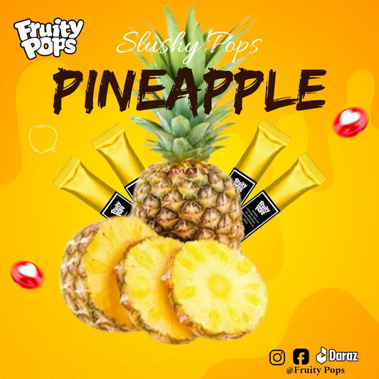 Ice Lollies Pouch Of 12 Lollies Single Flavour " PINEAPPLE " II Fruity Pops II Popsicles II Ice Candy II Freeze Ice Pops II