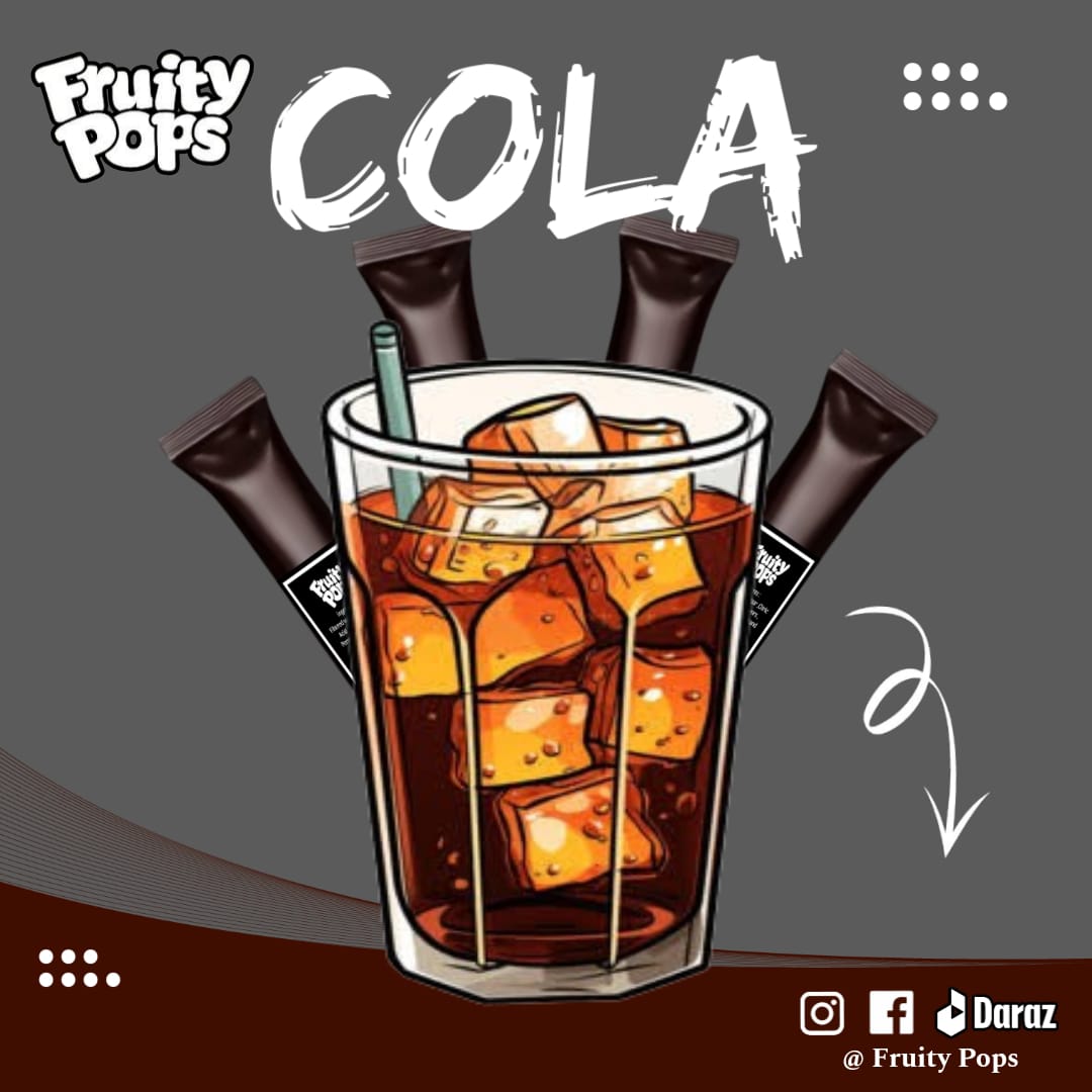 Ice Lollies Pouch Of 12 Lollies Single Flavour " COLA " II Fruity Pops II Popsicles II Ice Candy II Freeze Ice Pops II