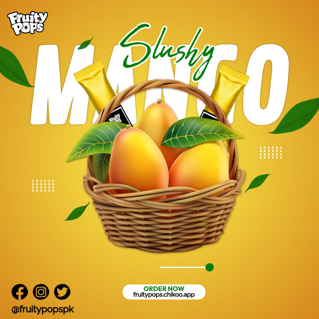 Ice Lollies Pouch Of 12 Lollies Single Flavour " Mango "🥭 II FruityPops II Popsicle II Ice Candy II Slushy Pops II Freeze Ice Pops II